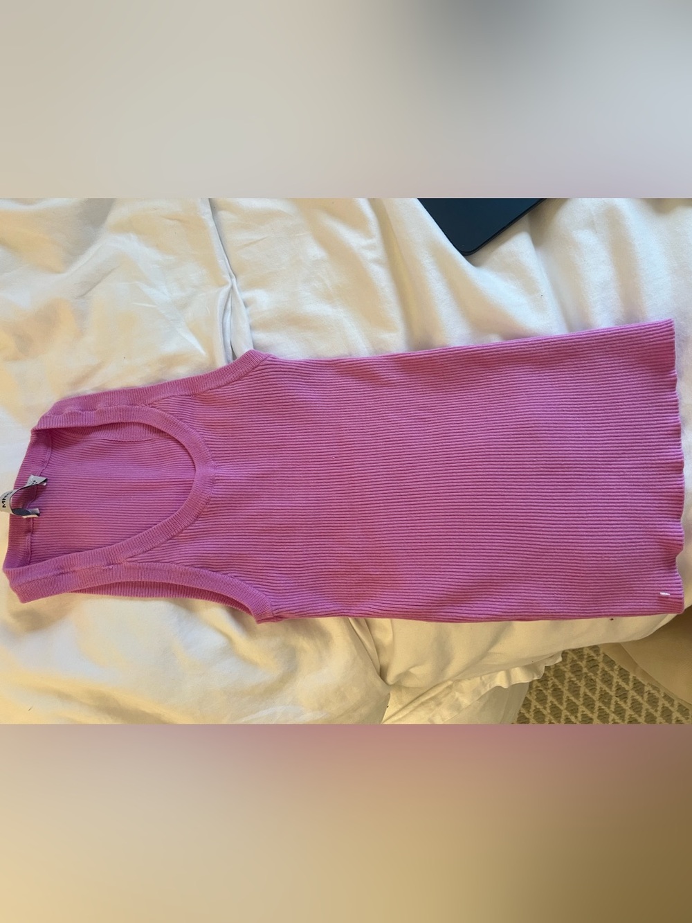Mango Ribbed Sleeveless Tank Top - Pink